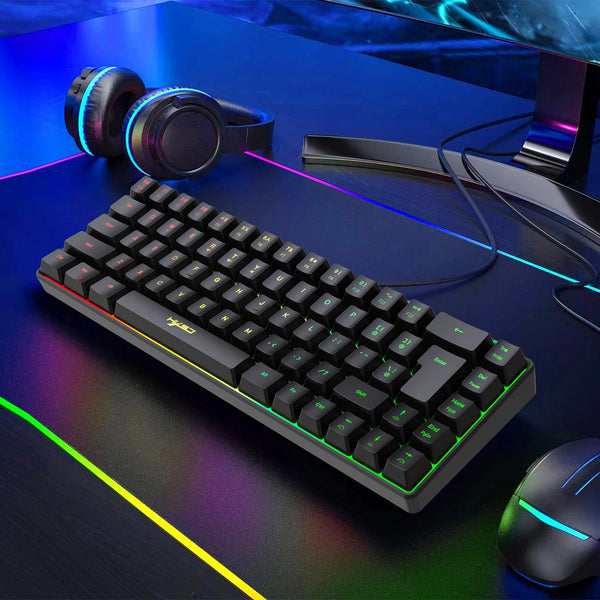 Teclado para Jogos RGB V200 – Compacto, Ergonomia e Luz de Fundo Multicolorida